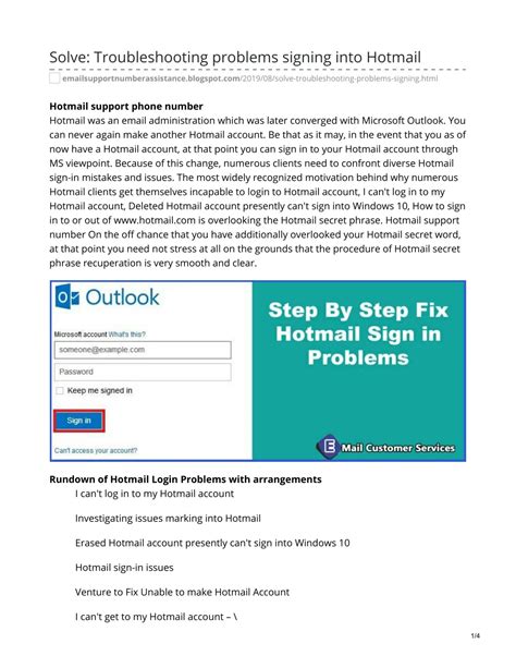 problems signing into hotmail account.